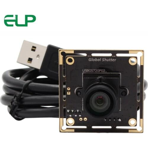 Global Shutter 720P 1MP High Speed 60fps Webcam with fisheye lens UVC Plug Play Driverless Black/White USB Camera Module