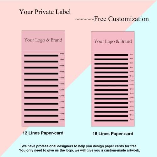 Your Own LOGO Private Label Free Design Individual Classic Soft Natural Eyelash Extension 12/16 Lines/Rows 100% Hand-Made