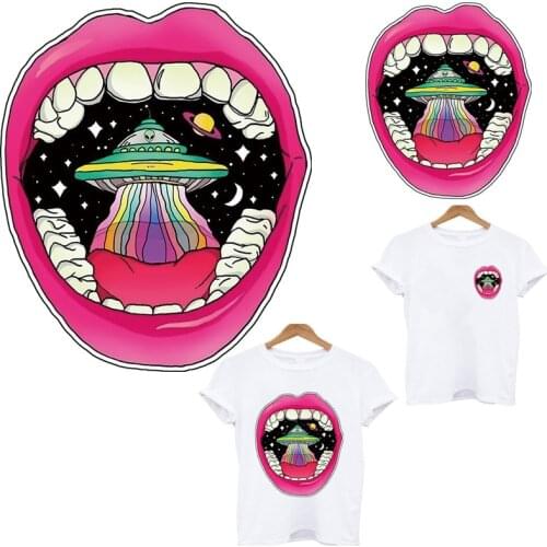 Cosmic alien stripes heat-sensitive patches iron on patches for clothes ironing applications for clothing application of one