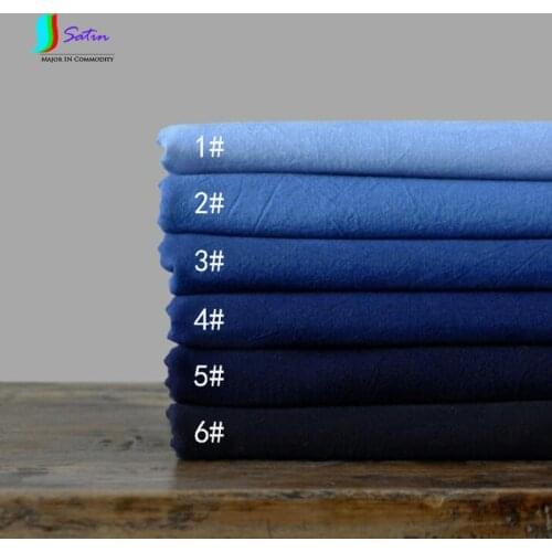 Handmade Indigo Stab Embroider Sashiko DIY Tea Cup Mat Towel Material Blue Plant Dyeing Pure Color Combed Cotton Clothes S0160