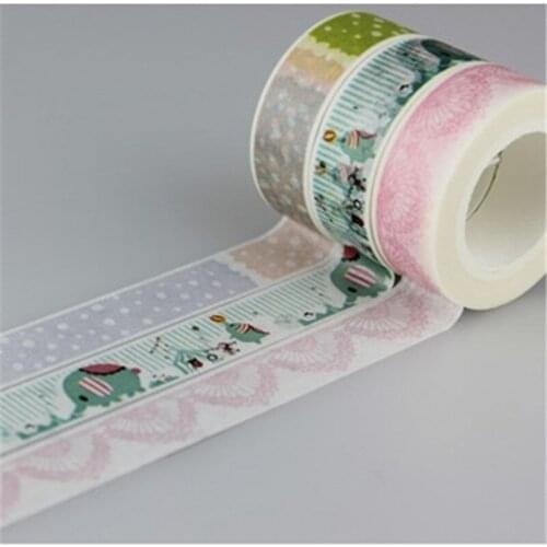 1.5cm*10 m New Elephant fireworks dot Printing Japanese Washi Tape Office Adhesive Scrapbooking Tools Kawaii Decorative Great