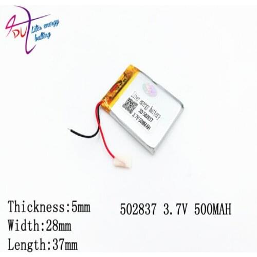 3.7v 500mah 502837 503035 Lithium Polymer Li-po Rechargeable Diy Battery For Mp3 Mp4 Mp5 Gps edio Game Toys