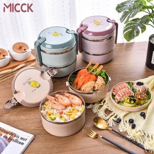 MICCK 3 Layers Stainless Steel Lunch Box Portable Bento Box High Capacity Food Container For Kids Adult Picnic Office School