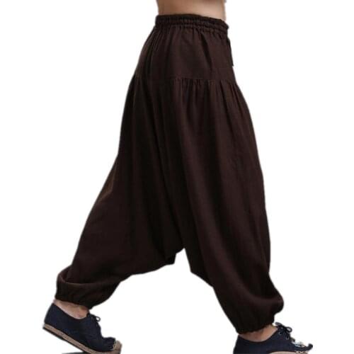 Mens Cross-pants crotch pants,wide leg pants dancing Harem pants pantskirt bloomers Harem trousers,16 COLORS plus size M-5XL
