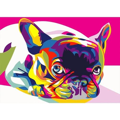 Paint By Numbers Kit French bulldog Wall Art Hand Painted Sale Animals Picture Drawing Canvas Home Decor