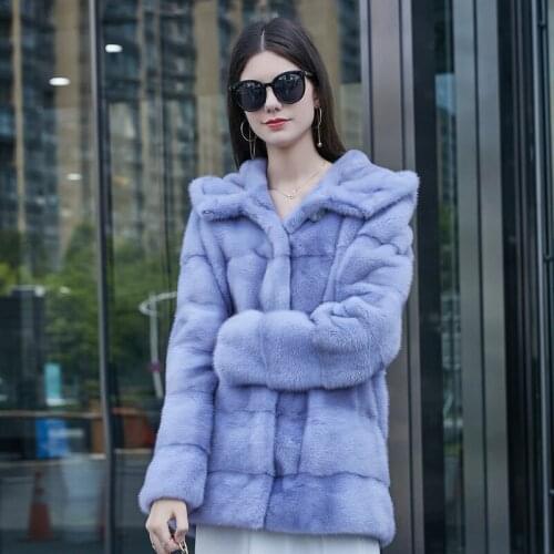 Natural mink coats and coats Mid-length mink coats Real mink coats Russian ladies hats and sleeves warm mink coats
