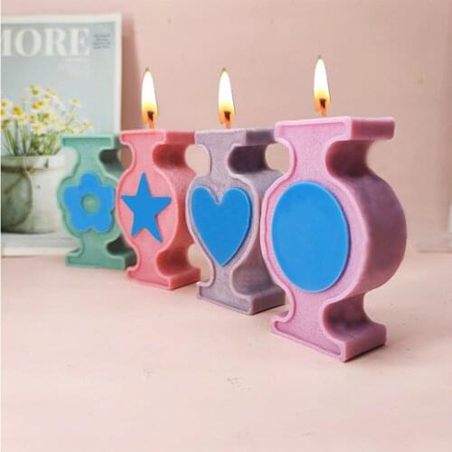 New Love Flower Shaped Round Candle Silicone Mold Aromatherapy Candle Making Handmade Soap Mold Home Decorative