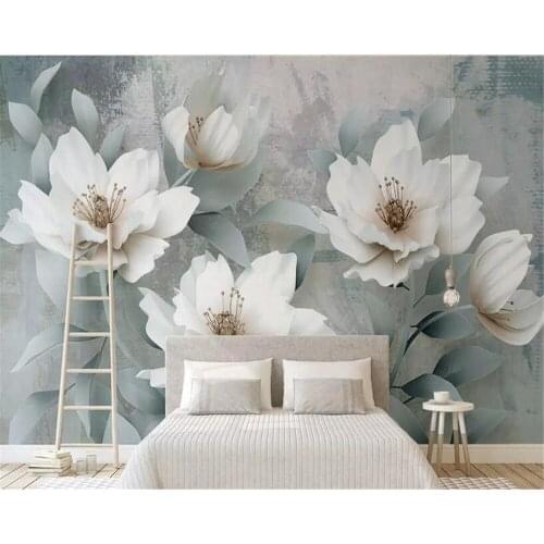 Beibehang wallpaper for walls 3 d Vintage wallpaper simple 3d embossed floral wallpaper TV background wallpaper for kids room