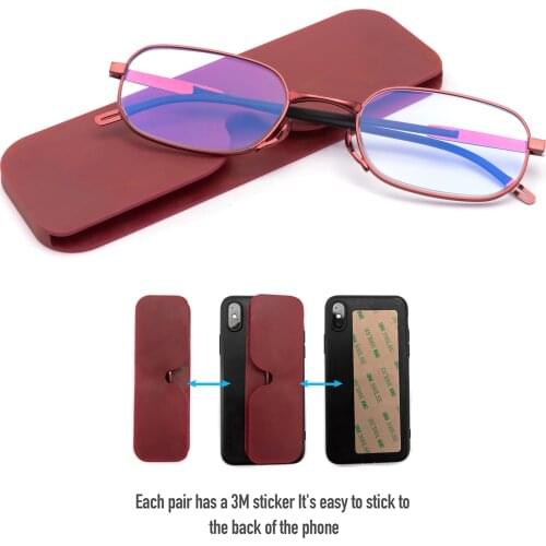 Anti blue-ray Reading Glasses For Both Men And Women Portable Ultrathin Reading Glasses Can Attached To The Mobile Phone Case