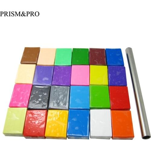 Flexible textureSculpture polymer clay can used in art class or studio Oven baked clay hand craft clay 24 color with rolling Pin