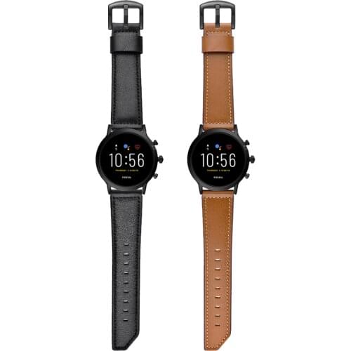 Black Brown Fashion Genuine Leather Band for For Fossil Gen 5 Carlyle Gen5 Strap Watchband for Fossil Gen 4 Smart watch Bracelet