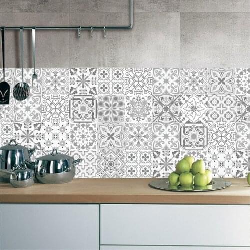 PVC Self Adhesive Tile Sticker For Kitchen Bathroom Wall Decoration Mural Various Style DIY Decor Art Wallpaper Waterproof Decal