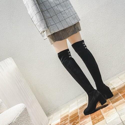 Knee-high boots 2020 autumn/winter new velvet boots retro classic high boots woman shoes knee high boots
