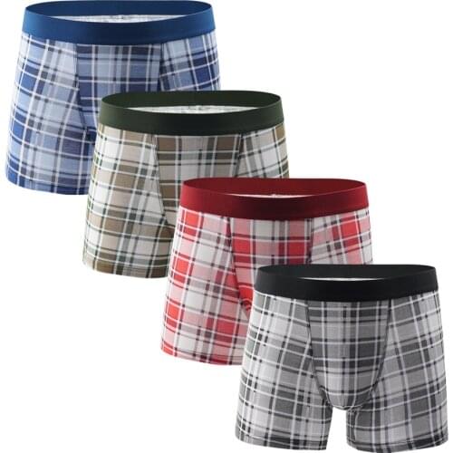 Shorts Men European Underwear Lattice New style Cotton Soft Breathable Shorts Man Gay Underpaints U-convex