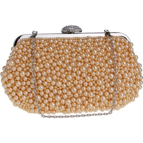 Evening Clutch Bags Diamond-Pearl Evening Bag With Chain Shoulder Bag Womens Handbags Wallets Evening Bag For Wedding Party