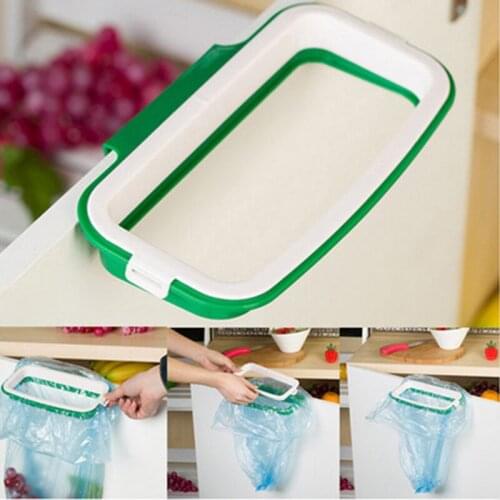 Hanging Kitchen Cupboard Door Back Style Stand Trash Attach Holder Garbage Bags Storage Rack Accessories EJ876876