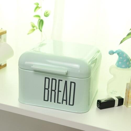 Green Small American Style Metal Kitchen Bread Storage Case Dinnerware Organizer Sundries Make up Accessories Container Box