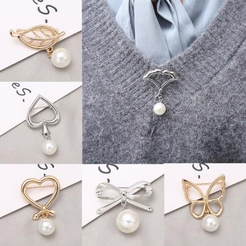New Korean Metal Leaves Gold Flower Feather Plant Bowknot Pearl Crystal Brooch Set Custom Women Jewelry Brooches Pins Gifts