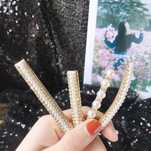 1PC Fashion Han Edition Sweet Temperament Pearl Hair Grips Contracted Luxury Diamond Women Head Wear Hair Accessories