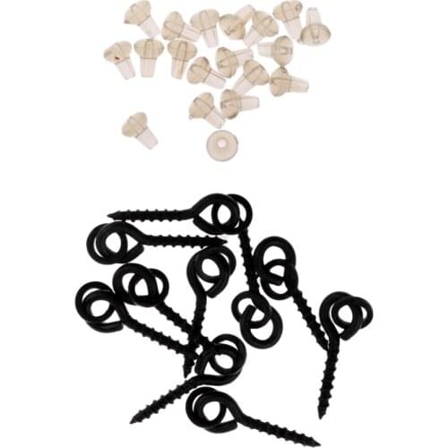 20 Pieces Hook Stoper Shank Beads with 10pcs Bait Screws Carp Fishing Tackle