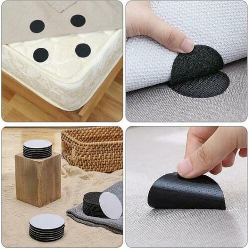 5 Pairs, Diameter 6cm Round, Seamless Double-Sided Adhesive Table Bed Sheet, Carpet Sofa Fixed Fixation Velcro, Anti-Slip C M9U5