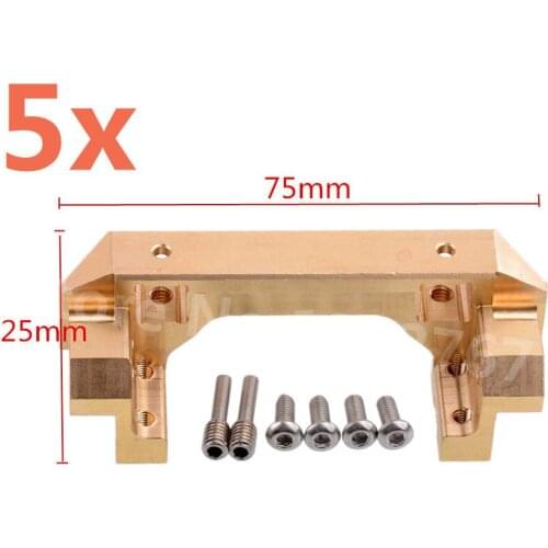 5Pieces RC Cars Brass Steering Gear Front Bumper Servo Mount Front Rudder Rack For 1/10 RC Rock Crawler Truck Traxxas TRX-4 T4