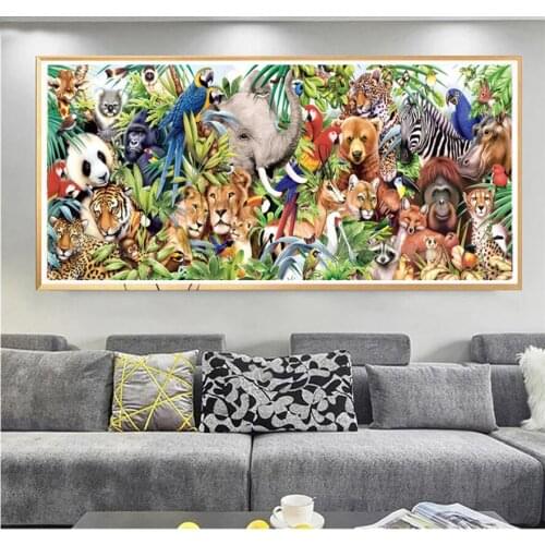 5D DIY Diamond Painting Zoo Animals Embroidery Full Square Diamond Cross Stitch Rhinestone Painting Home decor Gift A2072