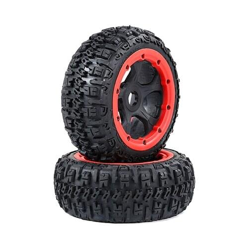 Baja Buggy Front Off Road Excavator Tires on 5 Spoke Rims for HPI Baja 5B Rovan and King Motor 1/5 Vehicles