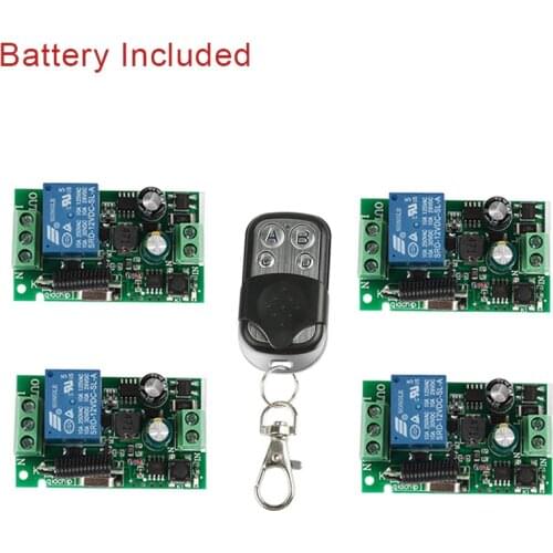 QIACHIP 433Mhz Wireless Remote Control Switch AC 85V ~ 250V 110V 220V 1CH Relay Receiver Module + RF Transmitter For Garage Door