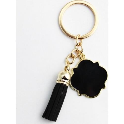 Monogram Key Chain with Tassel Enamel Monogram Blanks Keychain for Mother Gift Creatively Monogram Keychain Enamel Key Ring