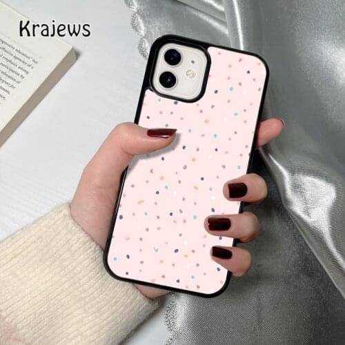 Krajews Confetti Pattern coque Phone Case for iPhone 12 mini 5 6S 7 8 PLUS X XS XR 11 PRO MAX SE 2020 Back Cover Funda Shell