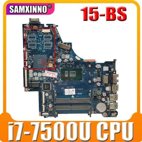 For HP 15-BS Laptop Motherboard 924752-601 924752-001 CKL50 LA-E801P With SR341 i7-7500U CPU DDR4 MB 100% Tested Fast Ship