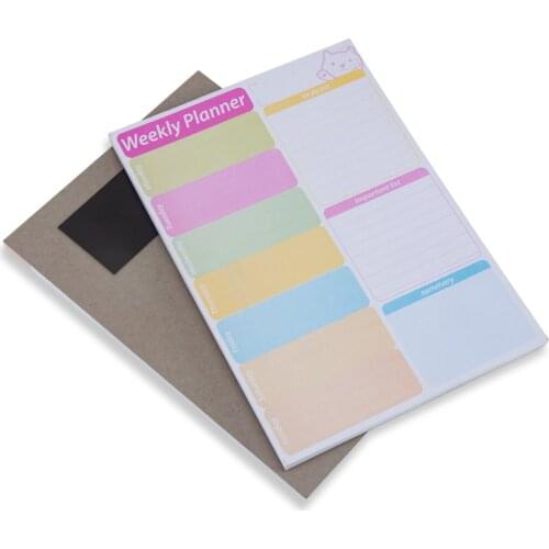 Weekly Magnetic Meal Planning Pad for Fridge with Tear-Off Grocery Shopping List - Hanging Food/Menu Organizer Notepad