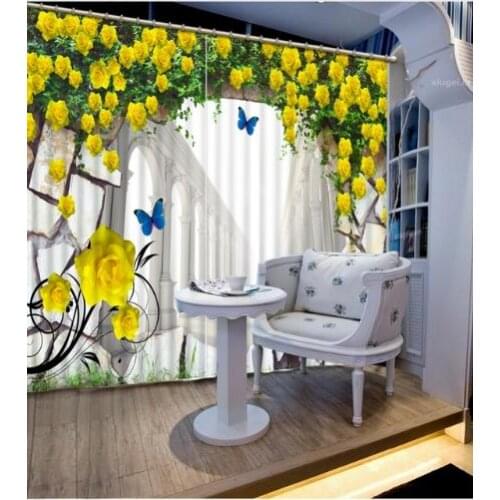 Photo curtains Flowers home decoration panels curtain for Living room bedroom home goods curtains
