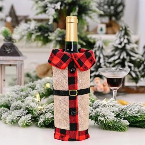 Perfect Christmas Fancy Home Party Wine Bottle Bag Cover Christmas Table Decor