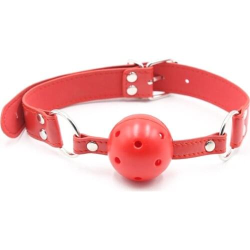Adult toys for women erotic games leather belt plastic ball open mouth gag bdsm bondage restraints slave sex toys for couples