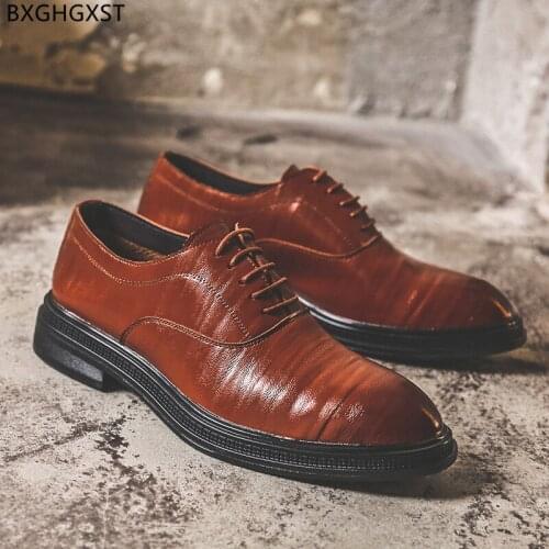 Italian Business Shoes for Men 2021 Luxury Shoes Men High Quality Brown Men Dress Shoes Leather Chaussure Homme Zapatos Hombre
