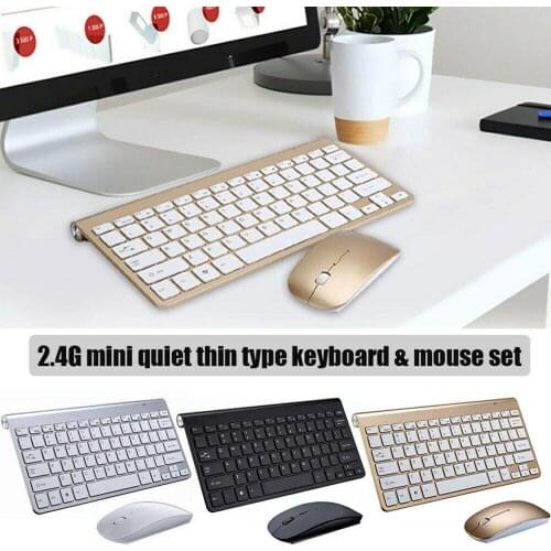 Mini Wireless 1200 DPI Keyboard Mouse Set Waterproof 2.4GHz for Computer Peripherals for Mac Apple PC Computer Gaming Office Kit