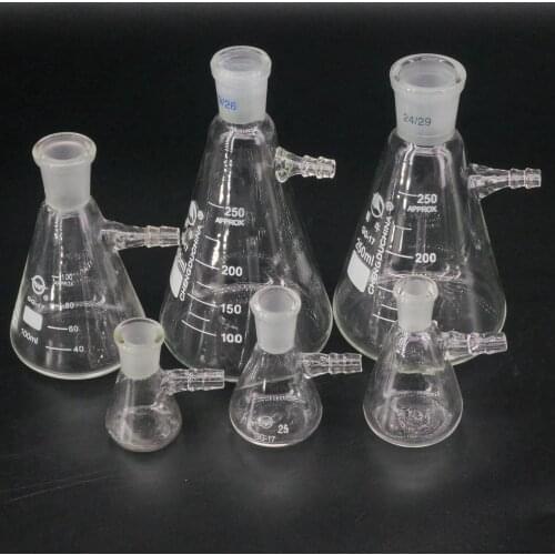 Lab Glassware 25 ml 14/23 Glass Vacuum Grinding Mouth Filtration Suction Flask, Laboratory Filter Bottle
