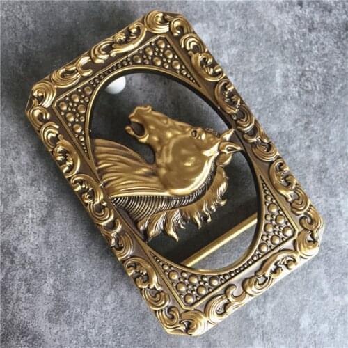 Chinese Style Brass Horse Head Belt Buckle For Man Belt High Quality Leather Man Belt Buckle BK0089