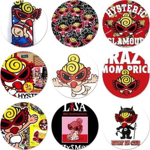 58mm Japan Fashion hysteric mini Badge Brooch Pin Accessories For Clothes Backpack Decoration gift