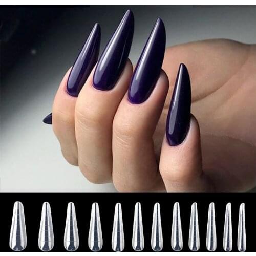 MSHARE Russian Almond Dual Forms Nails Tips for Nail Extension Building Acrylic Gel Tip 12 Size 120pcs
