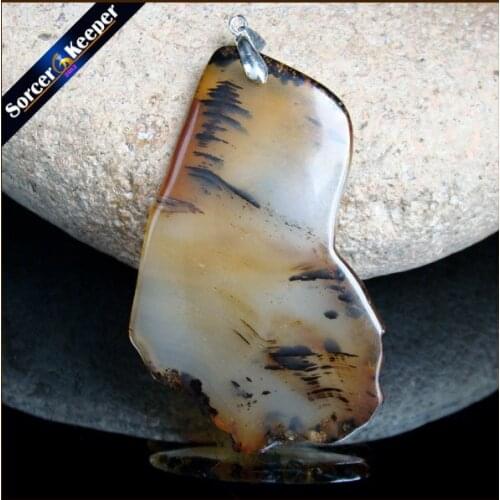 Natural Gem Stone Jewelry Multi-color Rough Art Botswana Agates Slice Beads Pendant Necklace New Trendy Gift for mens KS382