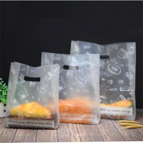 50pcs Little Daisy Plastic Gift Bags Storage Shopping Bags With Handle Christmas Wedding Party Favor Bag Candy Cake Wrapping Bag