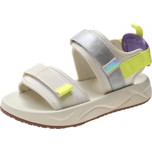 Clogs With Heel Flat Sandal Shoe Luxury Female Sandals Comfort Shoes For Women 2021 Summer Womens Med Heels Hook Loop