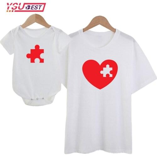 Family Summer Cute Mother And Daughter T-shirt Love Fashion Family Matching Clothes Mommy And Me Clothes Baby Girl Boys Clothes