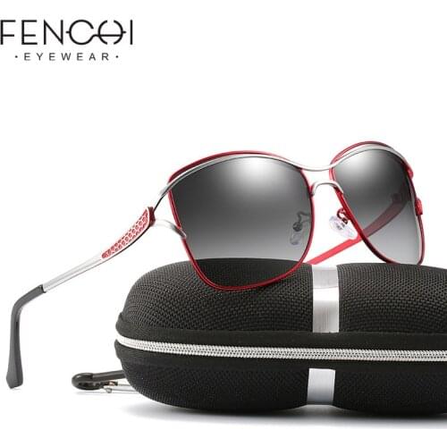 FENCHI Polarized Women Sunglasses 2020 Oversized Alloy UV400 High Quality Retro Sun Glasses Driving Eyewear For Men/Women