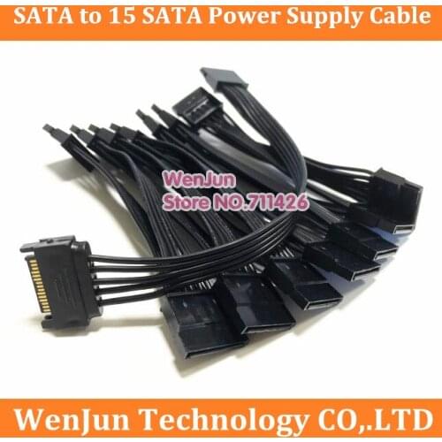 SATA male to 15 SATA female Hard Disk HDD SSD Power Cable Sata 1 Splitte to 15sata 15PIN For Chia Mining Server Hard