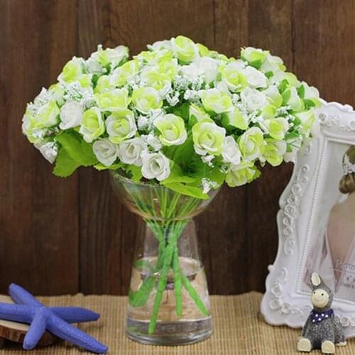 Newly 1 Bouquet 21 Head Artificial Fake Rose Wedding Party Home Decoration Flower DIY Wreath Fake Flowers Flower Arrangement