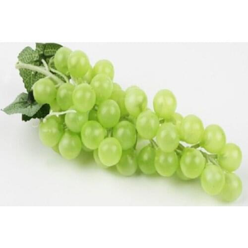 200pcs New Bunch Lifelike Artificial Grapes Plastic Fake Decorative Fruit Food Home Decor 2 Colors